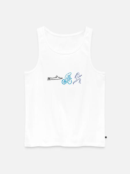 Triathlon, Triathletin - Männer Premium Bio Tank Top - Weiß