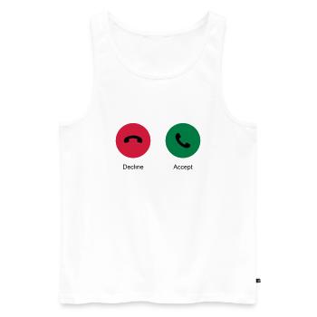 Decline Accept (Phone Call) - Men's Premium Organic Tank Top - white - Front - Michal (187cm)