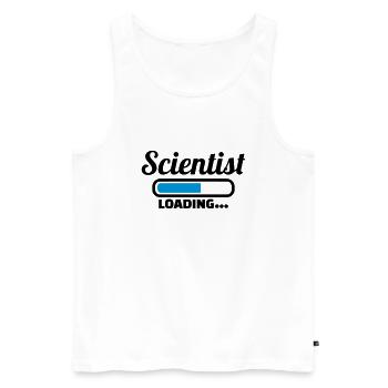 Scientist - Men's Premium Organic Tank Top - white - Front - Michal (187cm)