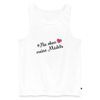 nie ohne meine maedels herz - Männer Premium Bio Tank Top - Weiß - Vorne - AI Model Male 178 light (178cm)