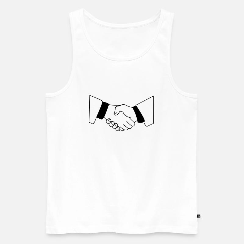 handshake_01 - Männer Premium Bio Tank Top - Weiß