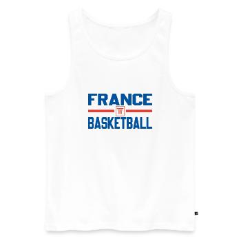 Frankreich Basketball - Männer Premium Bio Tank Top - Weiß - Vorne - AI Model Male 178 light (178cm)