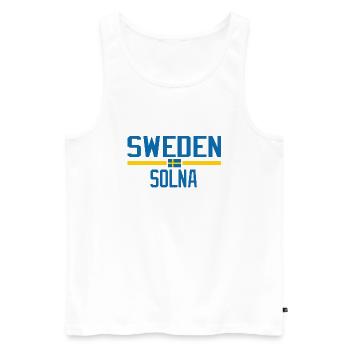 Sweden Solna - Men's Premium Organic Tank Top - white - Front - AI Model Male 178 light (178cm)