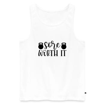 23 sore worth it - Men's Premium Organic Tank Top - white - Front - AI Model Male 178 light (178cm)