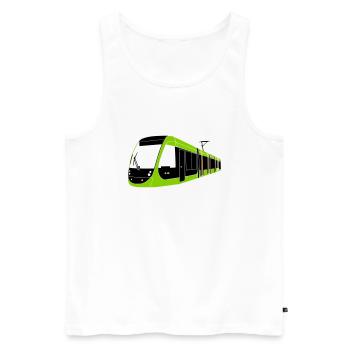 Straßenbahn Lund - Männer Premium Bio Tank Top - Weiß - Vorne - AI Model Male 178 light (178cm)