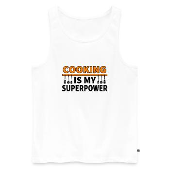 Cook - Men's Premium Organic Tank Top - white - Front - AI Model Male 178 light (178cm)