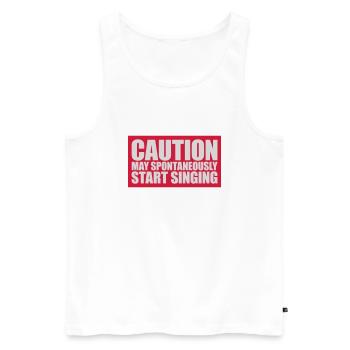 may spontaneously start singing - Männer Premium Bio Tank Top - Weiß - Vorne - AI Model Male 178 light (178cm)