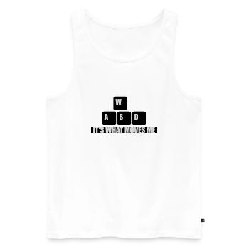its what moves me - Männer Premium Bio Tank Top - Weiß - Vorne - AI Model Male 178 light (178cm)
