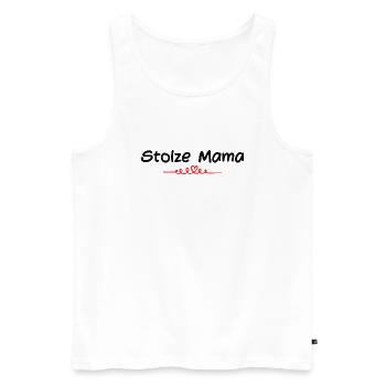 Stolze Mama - Männer Premium Bio Tank Top - Weiß - Vorne - AI Model Male 178 light (178cm)