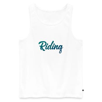Équitation - Équitation - Cheval - Chevaux - Slogan - Dire - Débardeur bio Premium Homme - blanc - Devant - Michal (187cm)