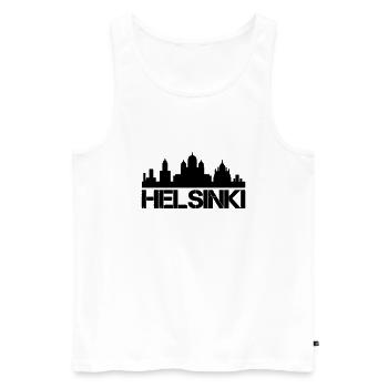 Helsinki 01 - Men's Premium Organic Tank Top - white - Front - AI Model Male 178 light (178cm)