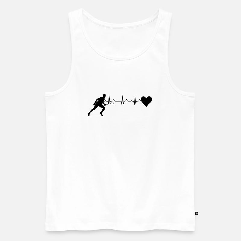 Badminton mit herz - Männer Premium Bio Tank Top - Weiß