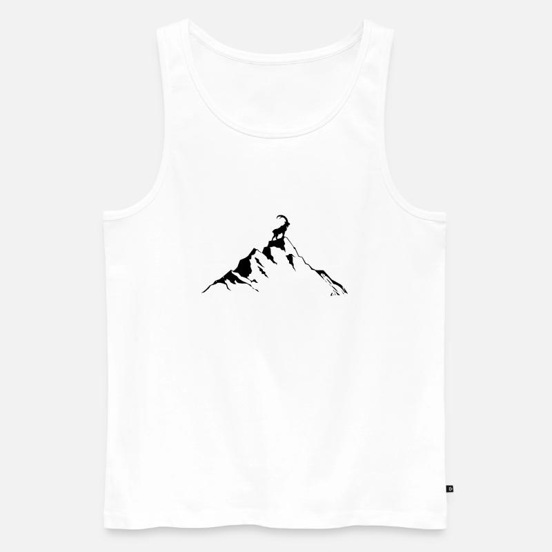 Ziege - Berg - (3) - Männer Premium Bio Tank Top - Weiß