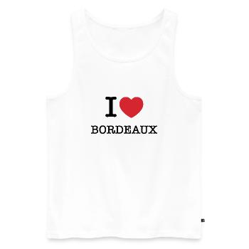 J’aime Bordeaux | Bordeaux | I Heart Bordeaux - Débardeur bio Premium Homme - blanc - Devant - AI Model Male 178 light (178cm)
