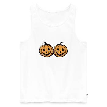 Pumpkin Face - Men's Premium Organic Tank Top - white - Front - AI Model Male 178 light (178cm)