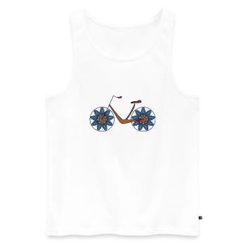 Bike - Men's Premium Organic Tank Top - white - Front - AI Model Male 178 light (178cm)