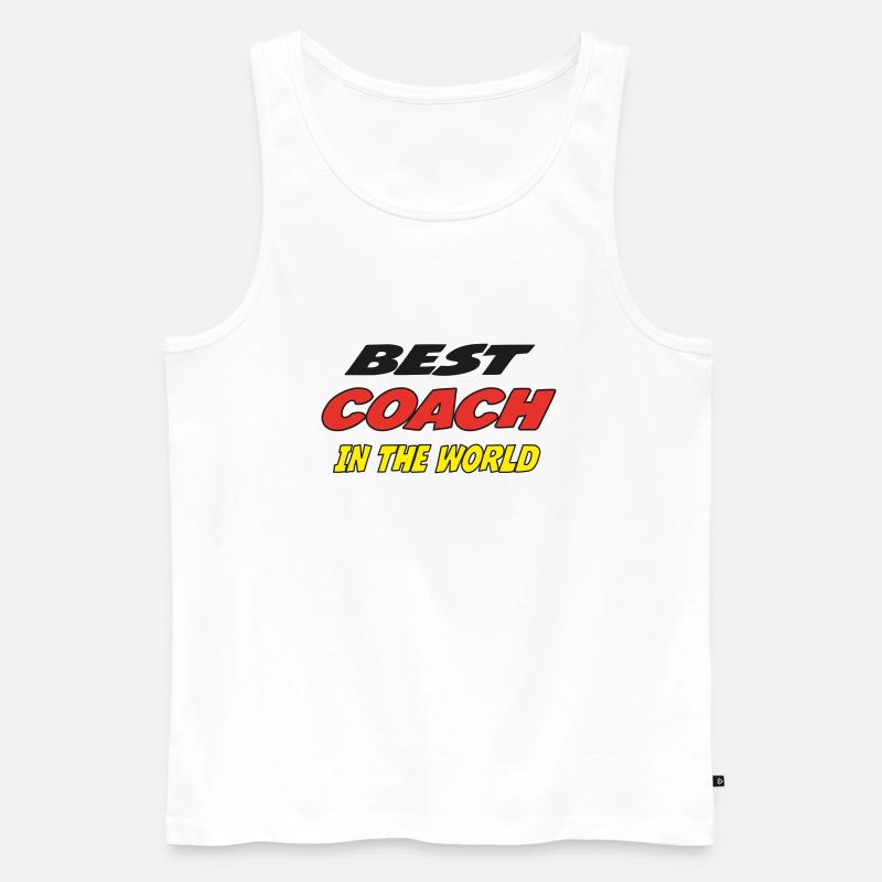 Bester COACH der Welt - Männer Premium Bio Tank Top - Weiß