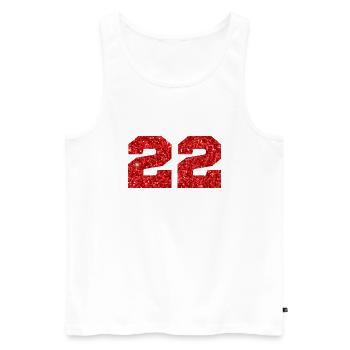 Number 22 Red Glitter - 22nd Anniversary - Men's Premium Organic Tank Top - white - Front - Michal (187cm)