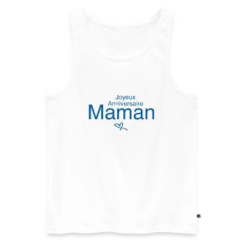 Joyeux Anniversaire Maman - Débardeur bio Premium Homme - blanc - Devant - AI Model Male 178 light (178cm)