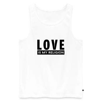 love is my religion - Men's Premium Organic Tank Top - white - Front - Michal (187cm)