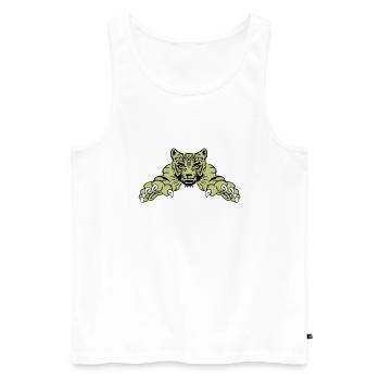 Tiger Attack - Men's Premium Organic Tank Top - white - Front - AI Model Male 178 light (178cm)