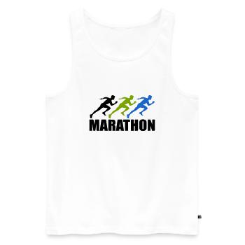 marathon - Débardeur bio Premium Homme - blanc - Devant - Michal (187cm)