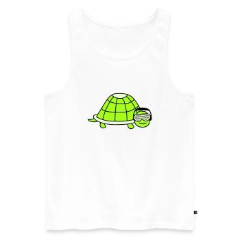 Süße Schildkröte Niedliches DJ Party Musik Tier - Männer Premium Bio Tank Top - Weiß - Vorne - Michal (187cm)