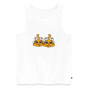 2 Süße Mädchen Katzen Hübsche Schleife Freundinnen - Männer Premium Bio Tank Top - Weiß - Vorne - Michal (187cm)