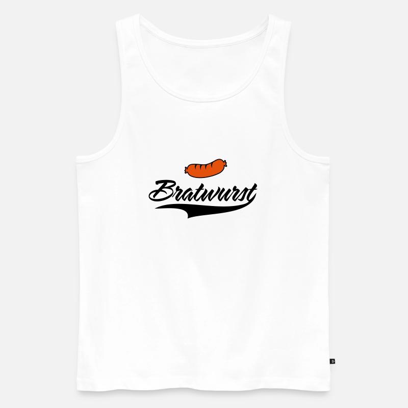 Einfach lecker Bratwurst - Männer Premium Bio Tank Top - Weiß