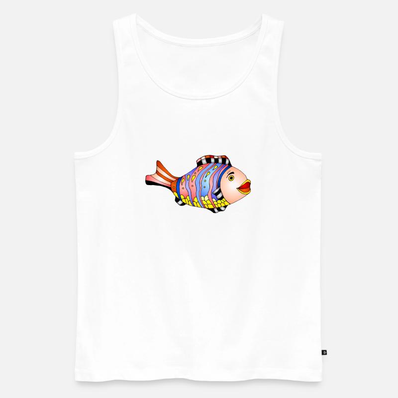Fisch - Männer Premium Bio Tank Top - Weiß