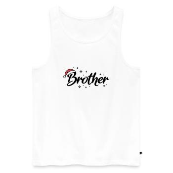 Santa Hat Brother Brother - Men's Premium Organic Tank Top - white - Front - Michal (187cm)