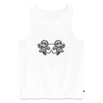 mumie comic 2 - Männer Premium Bio Tank Top - Weiß - Vorne - Michal (187cm)