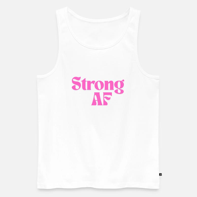 Starker AF - rosa Design - Männer Premium Bio Tank Top - Weiß
