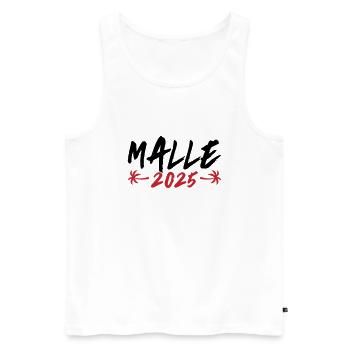Malle 2025 Palme - Vacances Majorque - Débardeur bio Premium Homme - blanc - Devant - AI Model Male 178 light (178cm)