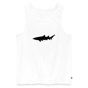 Shark - Männer Premium Bio Tank Top - Weiß - Vorne - AI Model Male 178 light (178cm)