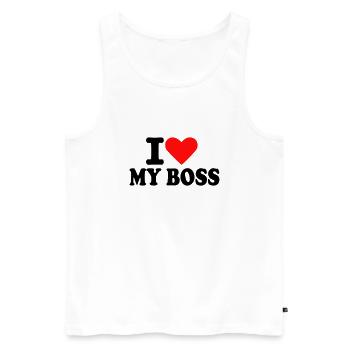 Boss - Chef - Männer Premium Bio Tank Top - Weiß - Vorne - AI Model Male 178 light (178cm)