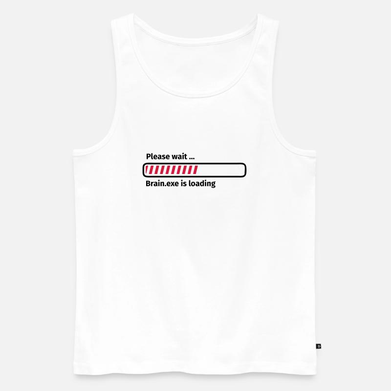 Please wait brain.exe is loading - Männer Premium Bio Tank Top - Weiß