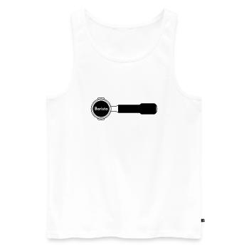 Siebträger Barista horiz - Männer Premium Bio Tank Top - Weiß - Vorne - AI Model Male 178 light (178cm)