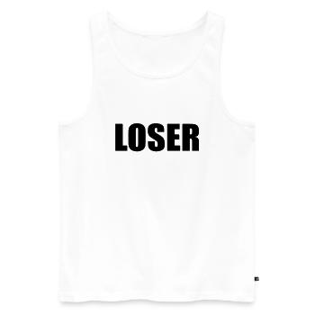 Loser - Débardeur bio Premium Homme - blanc - Devant - AI Model Male 178 light (178cm)