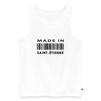 Saint-Étienne - Men's Premium Organic Tank Top - white - Front - AI Model Male 178 light (178cm)