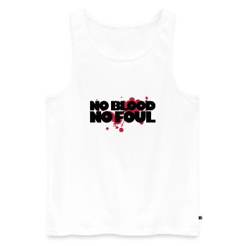 No Blood No Foul - Men's Premium Organic Tank Top - white - Front - Michal (187cm)