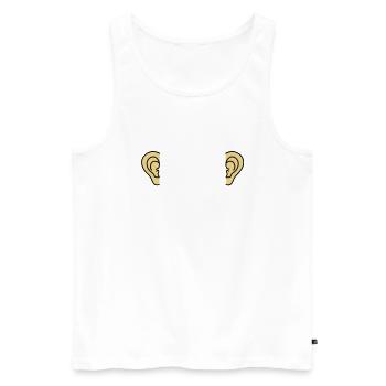 ears - Men's Premium Organic Tank Top - white - Front - AI Model Male 178 light (178cm)