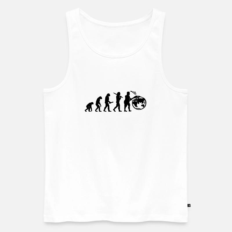 Evolution planete terre monde évolution - Débardeur bio Premium Homme - blanc