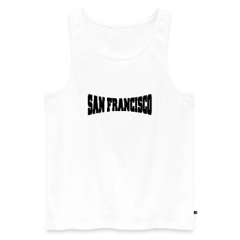 San Francisco - Men's Premium Organic Tank Top - white - Front - AI Model Male 178 light (178cm)
