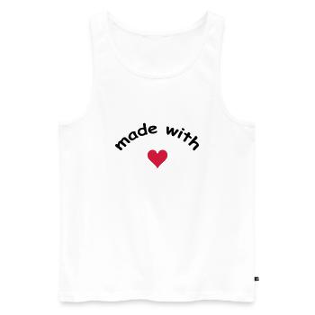 made with heart herz love - Männer Premium Bio Tank Top - Weiß - Vorne - AI Model Male 178 light (178cm)