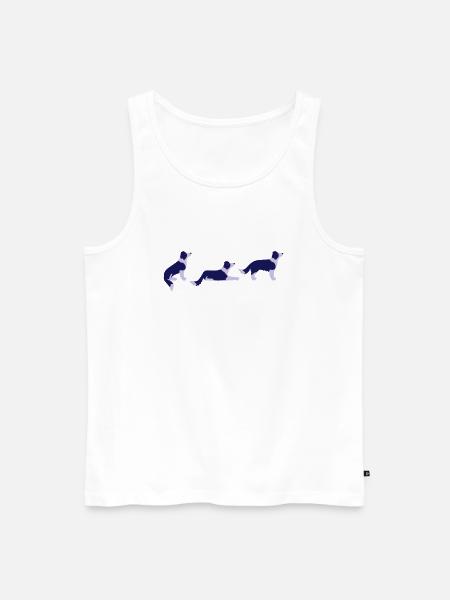 Sitz Platz Steh Border Collie Vektor - Débardeur bio Premium Homme - blanc