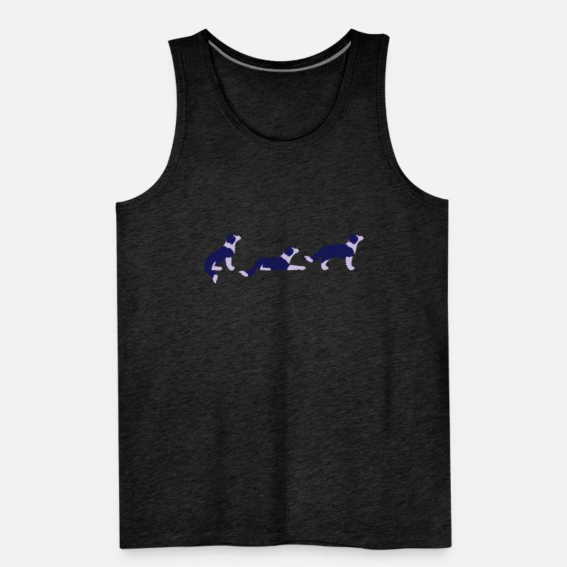 Sitz Platz Steh Border Collie Vektor Men's Premium Organic Tank Top