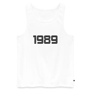 1989 - Männer Premium Bio Tank Top - Weiß - Vorne - Michal (187cm)
