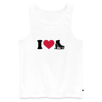 I love Schlittschuh - Männer Premium Bio Tank Top - Weiß - Vorne - Michal (187cm)