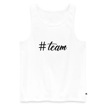 hashtag # team - Débardeur bio Premium Homme - blanc - Devant - Michal (187cm)